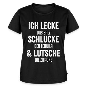 Tequila Saufen Lustiger Spruch Alkohol - Frauen Premium Bio T-Shirt - Schwarz - Vorne - Selfina (174cm)