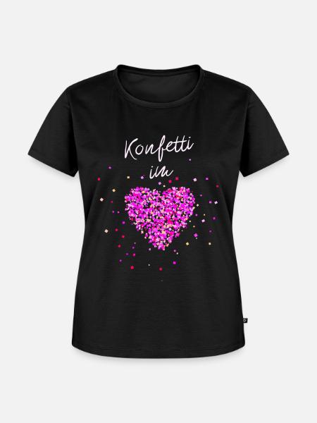 Konfetti im Herzen - Frauen Premium Bio T-Shirt - Schwarz