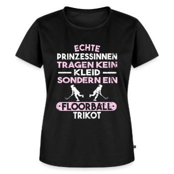 Floorball Unihockey Hockey Salibandy Innebandy - Frauen Premium Bio T-Shirt - Schwarz - Vorne - Selfina (174cm)
