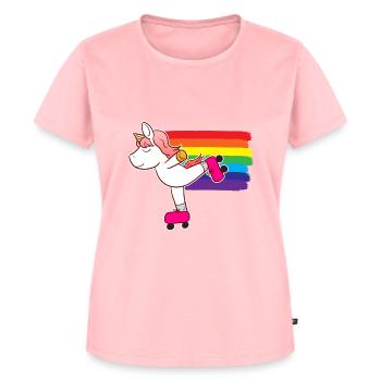 Patin à roulettes Licorne Patin à roulettes - T-shirt Premium bio Femme - rose - Devant - AI Model Female 172 dark (172cm)