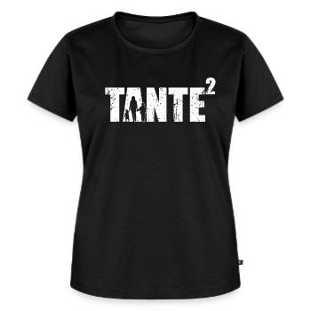 Tante hoch 2 Schwester Schwangerschaft verkünden - Frauen Premium Bio T-Shirt - Schwarz - Vorne - Selfina (174cm)