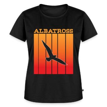 Albatros -Schattenspiel im Sonnenuntergang - Frauen Premium Bio T-Shirt - Schwarz - Vorne - Selfina (174cm)
