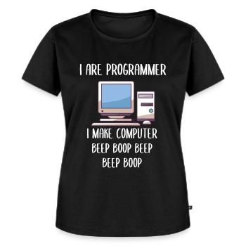 I Are Programmer Programming - Frauen Premium Bio T-Shirt - Schwarz - Vorne - Selfina (174cm)