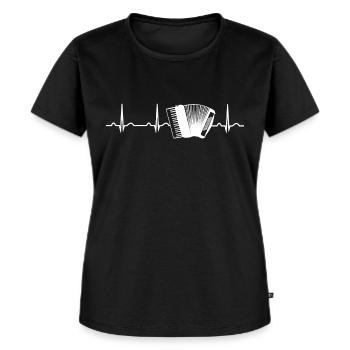 Akkordeon Musikinstrument Akkordeonspiel - Frauen Premium Bio T-Shirt - Schwarz - Vorne - Selfina (174cm)