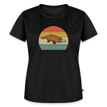 Schnabeltier Platypus Schnabelente Geschenk - Frauen Premium Bio T-Shirt - Schwarz - Vorne - Selfina (174cm)