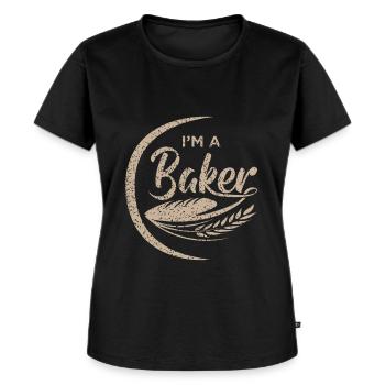 Bäcker Bäckerin Backen Bäckerei Backstube Geschenk - Frauen Premium Bio T-Shirt - Schwarz - Vorne - Selfina (174cm)