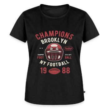 Fußball Champions Brooklyn Mein Fußball - Frauen Premium Bio T-Shirt - Schwarz - Vorne - Selfina (174cm)