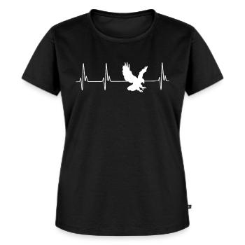 Hawk EKG - Frauen Premium Bio T-Shirt - Schwarz - Vorne - Selfina (174cm)