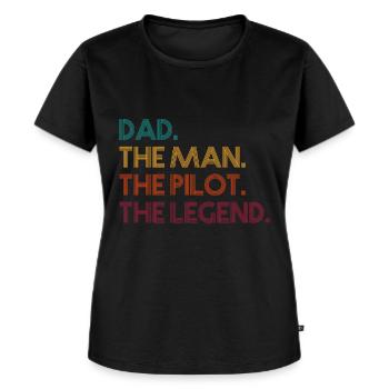 Dad The Man The Pilot The Legend Airplane Pilot - Women's Premium Organic T-shirt - black - Front - Selfina (174cm)
