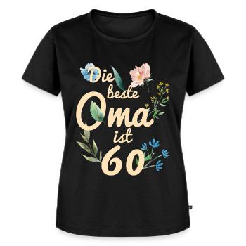 Die beste Oma ist 60 Jahre alt Geschenk 1961 - Frauen Premium Bio T-Shirt - Schwarz - Vorne - Selfina (174cm)