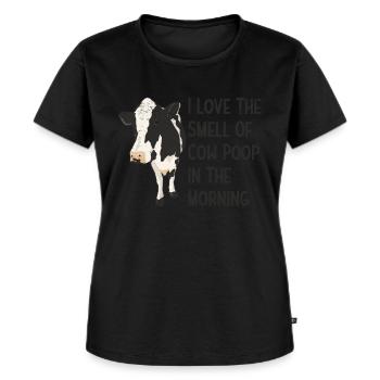 Pâturage de vaches vaches vaches laitières agriculteur vaches à vaches à vaches - T-shirt Premium bio Femme - noir - Devant - Selfina (174cm)