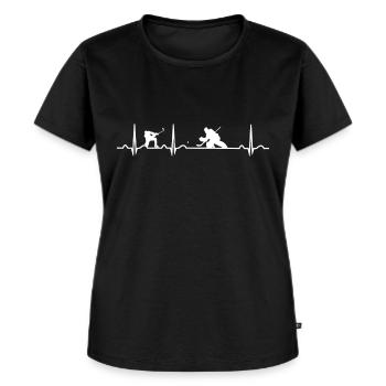Heartbeat Hockey Players Hockey Hockey - Women's Premium Organic T-shirt - black - Front - Selfina (174cm)