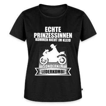 Motorrad Frau - Bikerin Spruch Geschenk Prinzessin - Frauen Premium Bio T-Shirt - Schwarz - Vorne - Selfina (174cm)