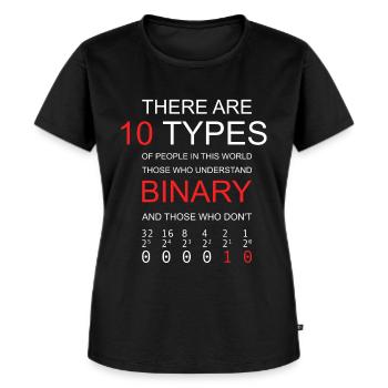 10 TYPES OF PEOPLE BINARY Programmierer Witz Funny - Frauen Premium Bio T-Shirt - Schwarz - Vorne - Selfina (174cm)
