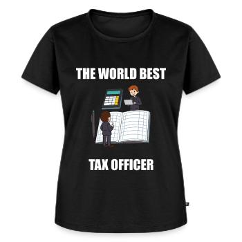 Buchhalter Steuerprüfer The World Best Tax Officer - Frauen Premium Bio T-Shirt - Schwarz - Vorne - Selfina (174cm)