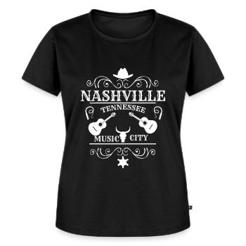 Nashville Tennessee Country Muziek - Vrouwen Premium Bio T-shirt - zwart - Voor - Selfina (174cm)