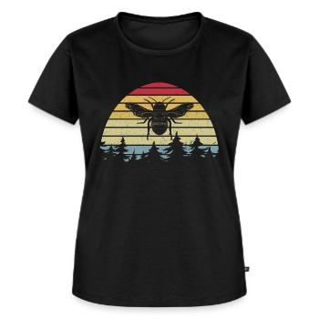 Rétro abeille abeille Abeilles Apiculteur - T-shirt Premium bio Femme - noir - Devant - Selfina (174cm)
