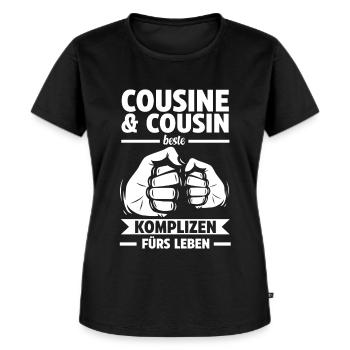 Cousin und Cousine - Frauen Premium Bio T-Shirt - Schwarz - Vorne - Selfina (174cm)