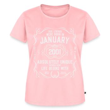 21 ans Janvier Janvier 2001 - T-shirt Premium bio Femme - rose - Devant - AI Model Female 172 dark (172cm)