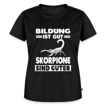 Skorpion - Frauen Premium Bio T-Shirt - Schwarz - Vorne - Selfina (174cm)