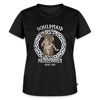 Schildmaid Prinzessin I Wikinger Valhalla Motiv - Frauen Premium Bio T-Shirt - Schwarz - Vorne - Selfina (174cm)