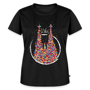 Köln Kölner Karneval Fasching Konfetti - Frauen Premium Bio T-Shirt - Schwarz - Vorne - Selfina (174cm)