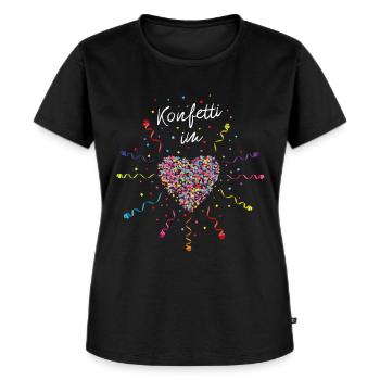Konfetti im Herzen Karneval Kostüm - Frauen Premium Bio T-Shirt - Schwarz - Vorne - Selfina (174cm)
