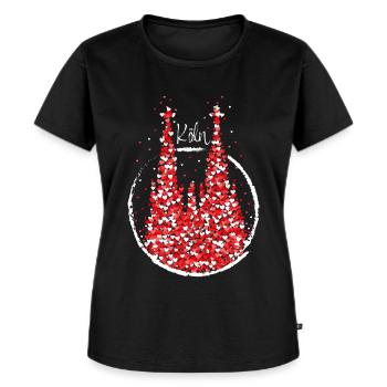 Köln Dom Karneval Fasching Rot Weiss - Frauen Premium Bio T-Shirt - Schwarz - Vorne - Selfina (174cm)