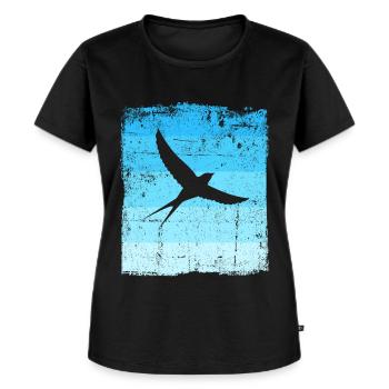 Oiseaux Hirondelle d’oiseau - T-shirt Premium bio Femme - noir - Devant - Selfina (174cm)