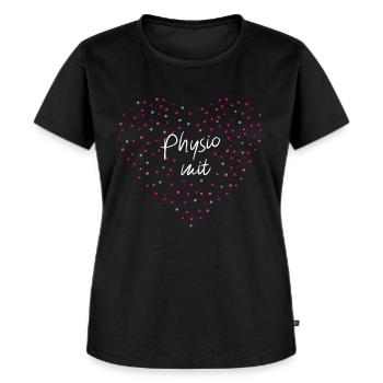 Physiotherapie mit Herz Physiotherapeut - Frauen Premium Bio T-Shirt - Schwarz - Vorne - Selfina (174cm)