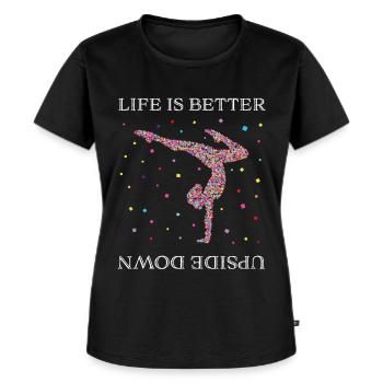 Turnen Handstand Gymnastik Akrobatik - Frauen Premium Bio T-Shirt - Schwarz - Vorne - Selfina (174cm)