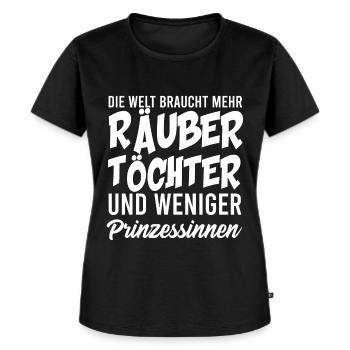 RÄUBER TÖCHTER, GESCHENK - Frauen Premium Bio T-Shirt - Schwarz - Vorne - Selfina (174cm)