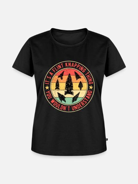 Pfeilspitzen Speerspitze Flint Knapping - Frauen Premium Bio T-Shirt - Schwarz