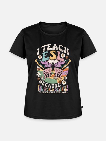 Englischlehrerin Sprachlehrer Englischlehrer - Frauen Premium Bio T-Shirt - Schwarz