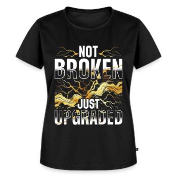 Kintsugi Kintsukuroi Not Broken Just Upgraded - Frauen Premium Bio T-Shirt - Schwarz - Vorne - Selfina (174cm)