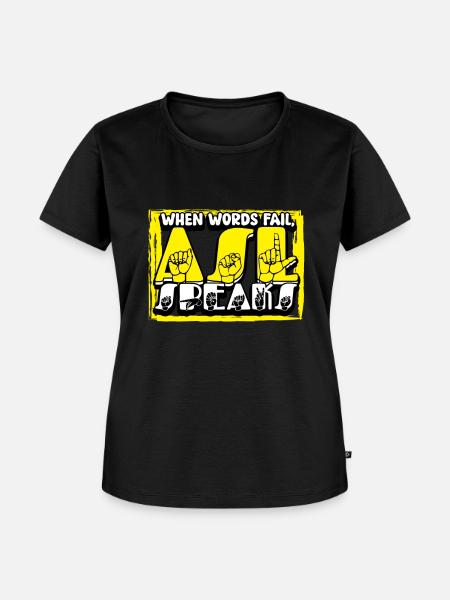 ASL Dolmetscher Gebärdensprache - Frauen Premium Bio T-Shirt - Schwarz