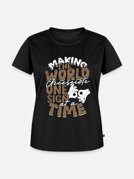 ASL Dolmetscher Gebärdensprache - Frauen Premium Bio T-Shirt - Schwarz