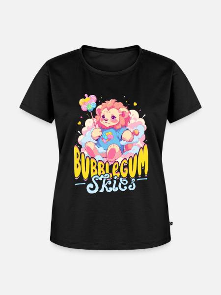 Zuckerwatte Bubblegum Skies - Frauen Premium Bio T-Shirt - Schwarz
