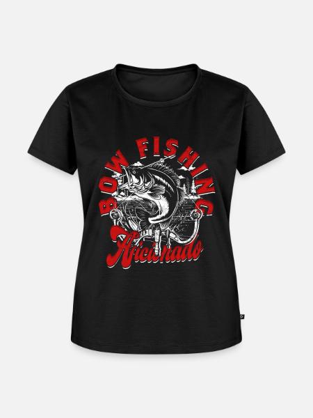 Bogenfischer Bow Fishing Aficionado - Frauen Premium Bio T-Shirt - Schwarz