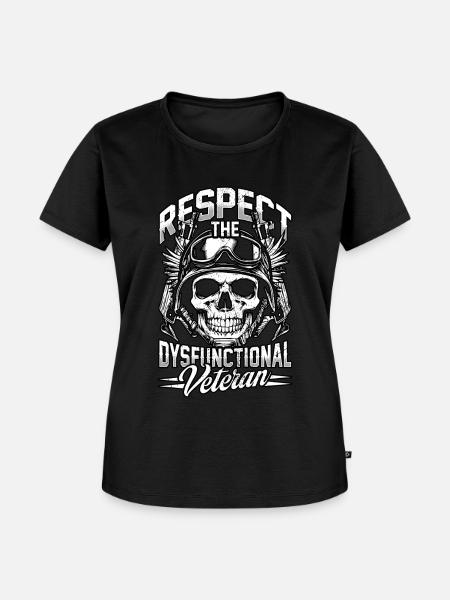 Respect The Dysfunktionaler Veteran - Frauen Premium Bio T-Shirt - Schwarz