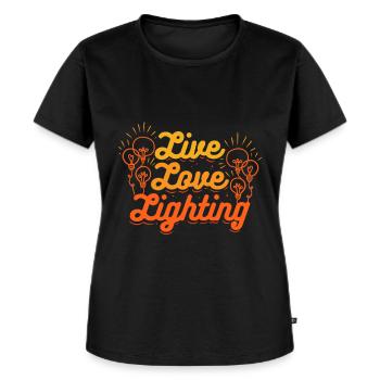 Lighting technician Live Love Lighting - Women's Premium Organic T-shirt - black - Front - Selfina (174cm)