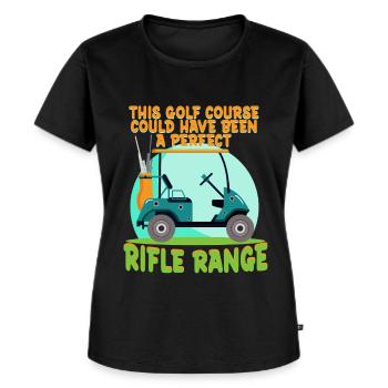 Tir à longue distance à longue portée - T-shirt Premium bio Femme - noir - Devant - Selfina (174cm)