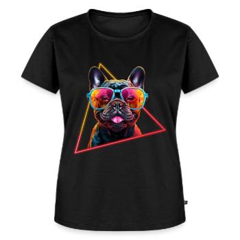 French Bulldog With Sunglasses - Women's Premium Organic T-shirt - black - Front - Selfina (174cm)