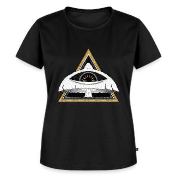 Psychedelic Magic Mushroom - Women's Premium Organic T-shirt - black - Front - Selfina (174cm)