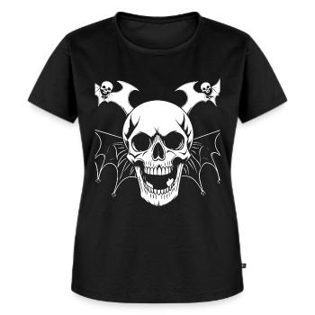 Horror Skull Skull Art Skull Gothic Heavy Metal - Women's Premium Organic T-shirt - black - Front - Selfina (174cm)