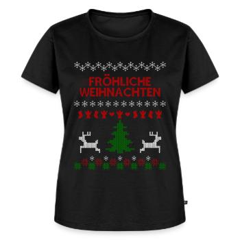 Fröhliche Weihnachten - Frauen Premium Bio T-Shirt - Schwarz - Vorne - Selfina (174cm)