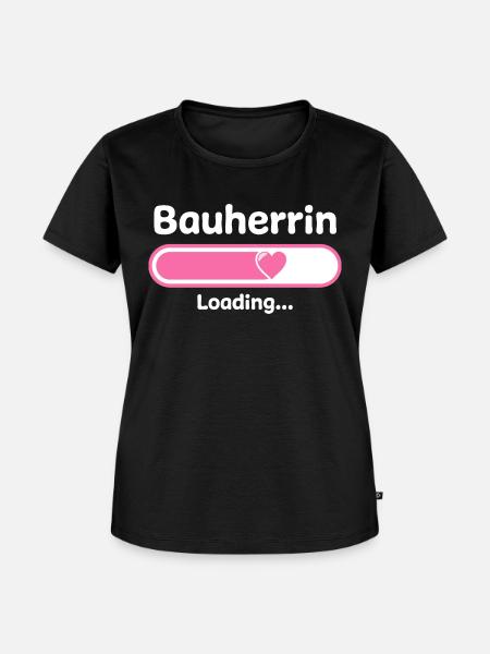 Bauherrin Loading Ladebalken - Frauen Premium Bio T-Shirt - Schwarz