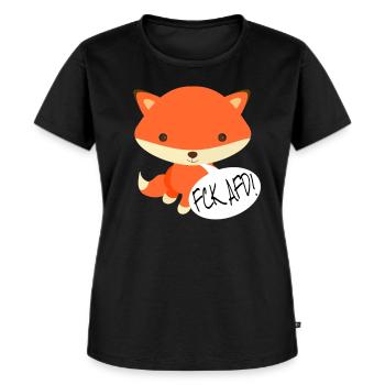 witziges FCK AFD Shirt Damen Fuchs gegen Rassismus - Frauen Premium Bio T-Shirt - Schwarz - Vorne - Selfina (174cm)
