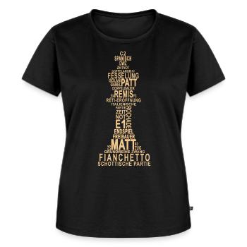 Schachbegriffe König Schach - Frauen Premium Bio T-Shirt - Schwarz - Vorne - Selfina (174cm)