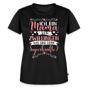 Mama von Zwillingen Muttertag Muttertagsgeschenk - Frauen Premium Bio T-Shirt - Schwarz - Vorne - Selfina (174cm)